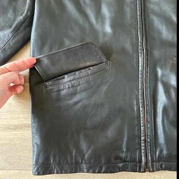Vintage J. Crew Genuine Thick Leather Jacket Classic Fit - Picture 8 of 12
